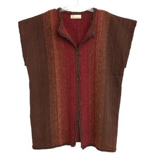 Carol Pritcher VTG Hand Knit Sweater Wearable Art Granola Girl Hippie Earth Boho